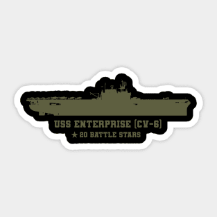 USS Enterprise (CV-6) - US Naval Vessel Sticker